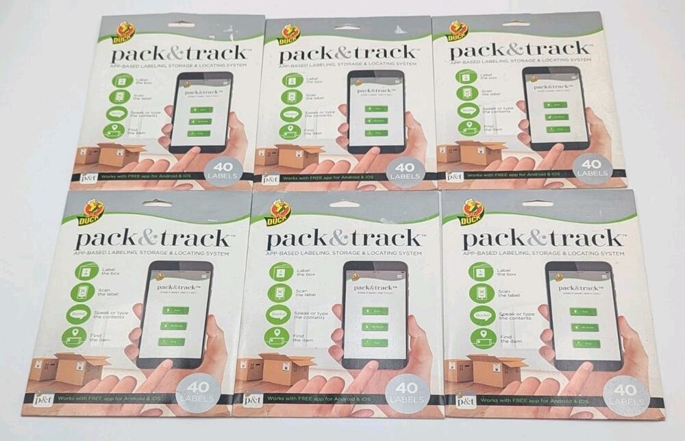 Duck Brand Pack & Track App-Based Labeling Storage System 240 Labels New/Sealed
